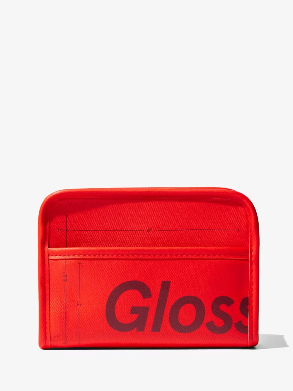 Glossier mini beauty bag in red